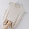 Женский летний топ без рукавов большого размера, белый короткий вязаный топ без рукавов