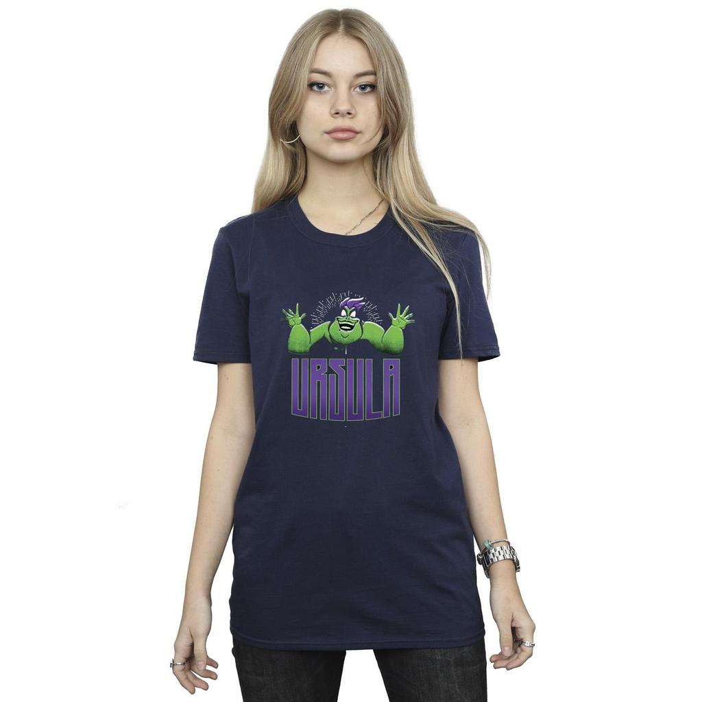 Disney Womens/Ladies Villains Ursula Green Cotton Boyfriend T-Shirt