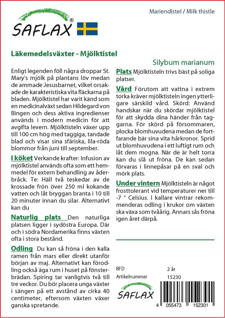 SAFLAX Garden in the Bag - Расторопша пятнистая - 75 семян - С субстратом в подходящем стоячем пакете - Расторопша пятнистая