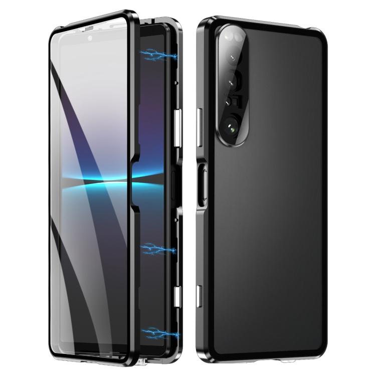 Для Sony Xperia 1 IV HD Магнитный Металлический Закаленный Стеклянный Чехол для Телефона