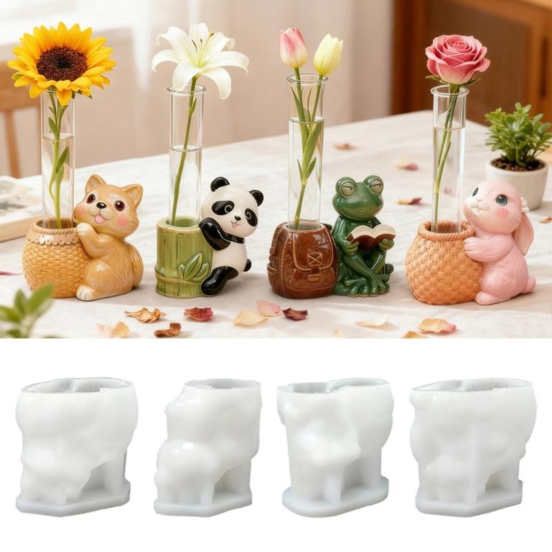 Resilient Silicone Crafting Mold For Creative Test Tube Vase Resin Hydroponic Flowerpot Display Base Home Accent