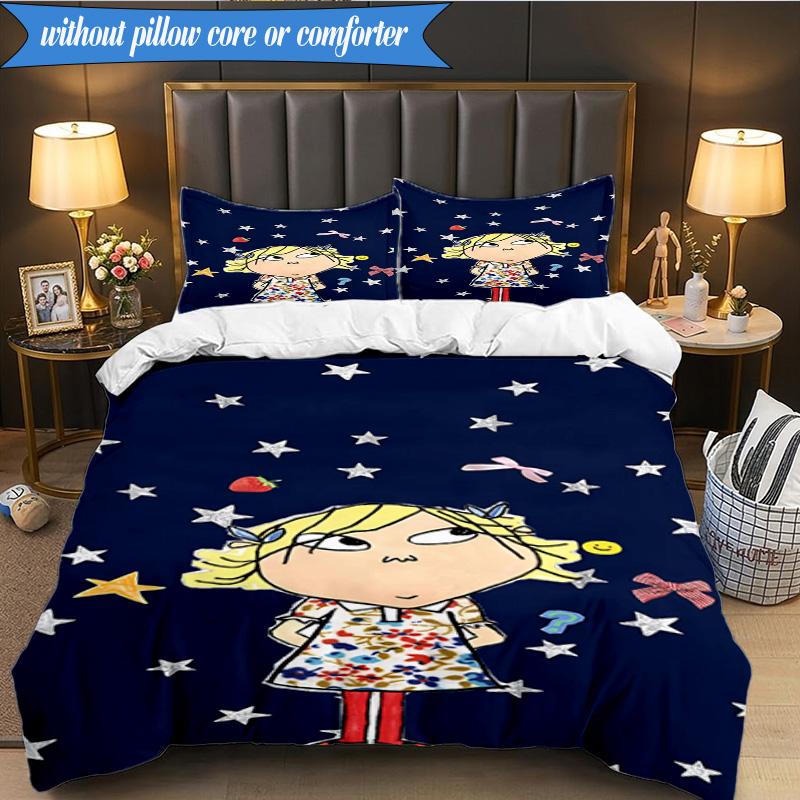 3PCS Char-lie and Lola Adventure Bedding Set,Including 1pc Duvet Cover And 2pcs Pillowcases Perfect for Bedroom, Dormitory, Fan Christmas gift