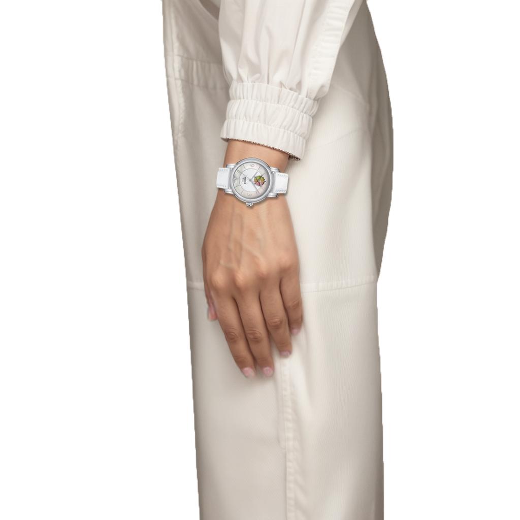 Tissot Женские часы с автоматическим механическим механизмом из коллекции Heart, 35 мм, белый циферблат, корпус из нержавеющей стали T050.207.17.117.05