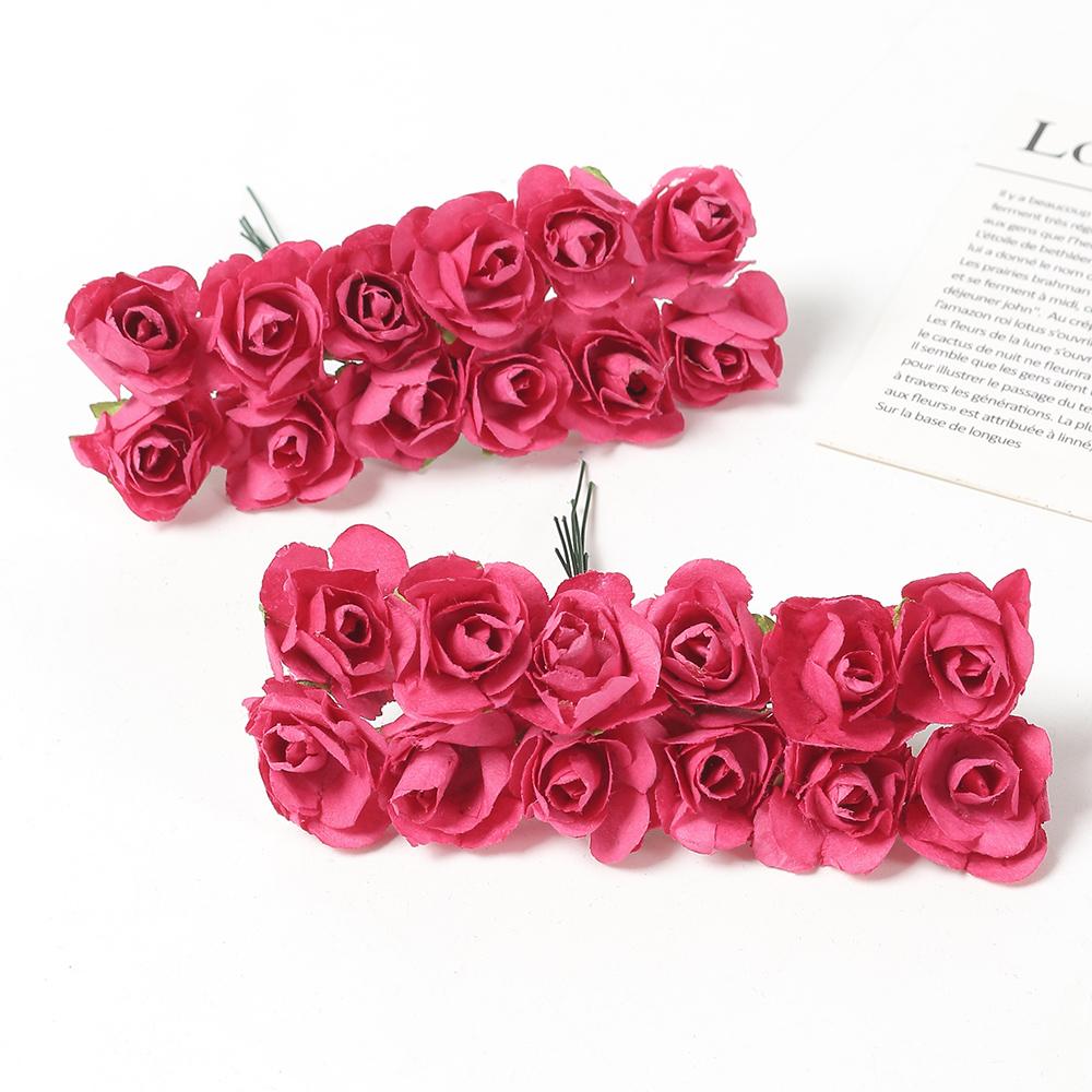 144 шт. Искусственные букеты роз Бумажные Поддельные цветы Домашний Декор для комнаты Свадебное украшение Рождество Navidad 2025 Новый год DIY Венок