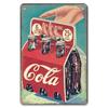 Винтажный металлический оловянный знак Cola Освежающие напитки Постер с ретро-девушкой, пьющей Колу Из бутылок идеальное настенное украшение
