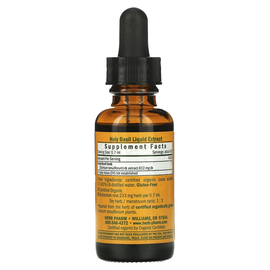 Herb Pharm Священный базилик, 1 жидкая унция (30 мл)