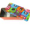 [L8776] - Multicolored Orange 'Muy Pop' Metal Box - 28x12x11 Cm