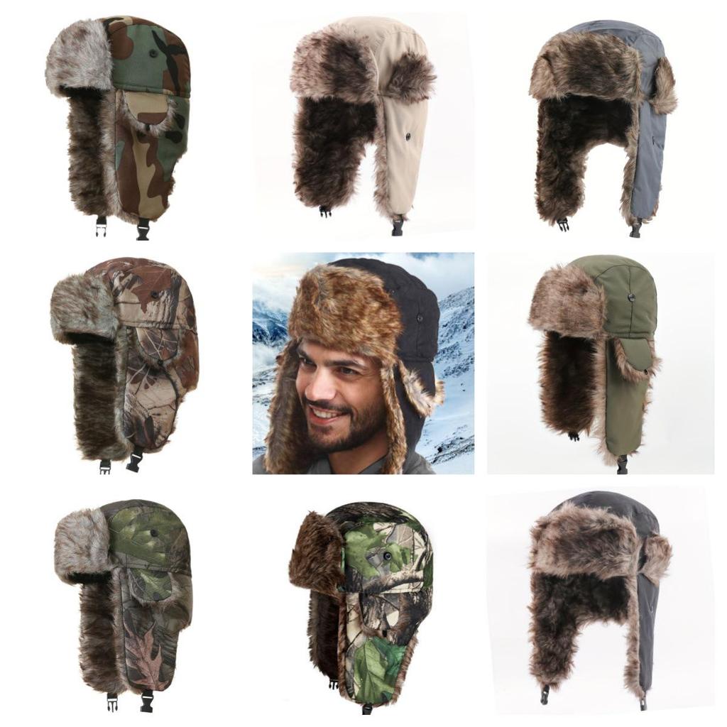 Unisex Camouflage Windproof Cycling & Skiing Hat with Ear Protection - Thickened for Autumn/Winter