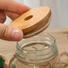 Straw Lid With Glass Hole Bamboo Wood Lids Mason Jar Lids Cup Covers
