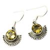 [P3780] - Citrine 'Heaven' Silver Earrings - 13x11 Mm