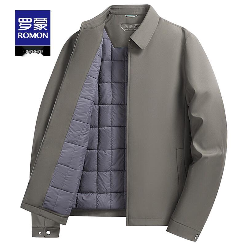 ROMON Men's Business Casual Hooded Winter Cotton Jacket