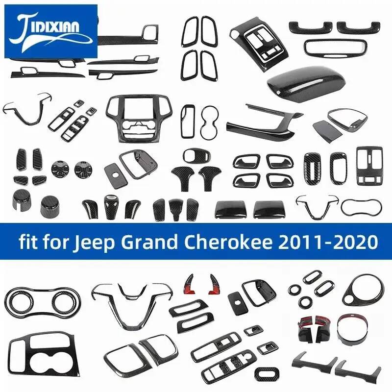 JIDIXIAN Carbon Fiber Grain Interior Decoration Cover for Jeep Grand Cherokee 2011 2012 2013 2014 2015 2016 2017 2018 2019 2020 we1