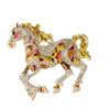 Стразы Украшения Брошь Лошадь Эмаль Животное Лацкан Аксессуар С Кристальными Деталями Для Повседневной Носки