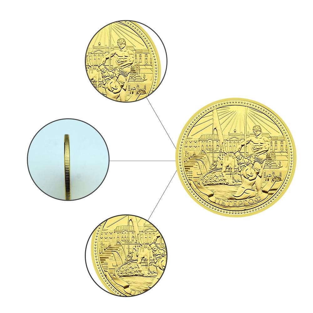Russian Architecture Castle Gold Plated Commemorative Badge Collection Challenge Coin Tourism Creative Commemorative Badge
