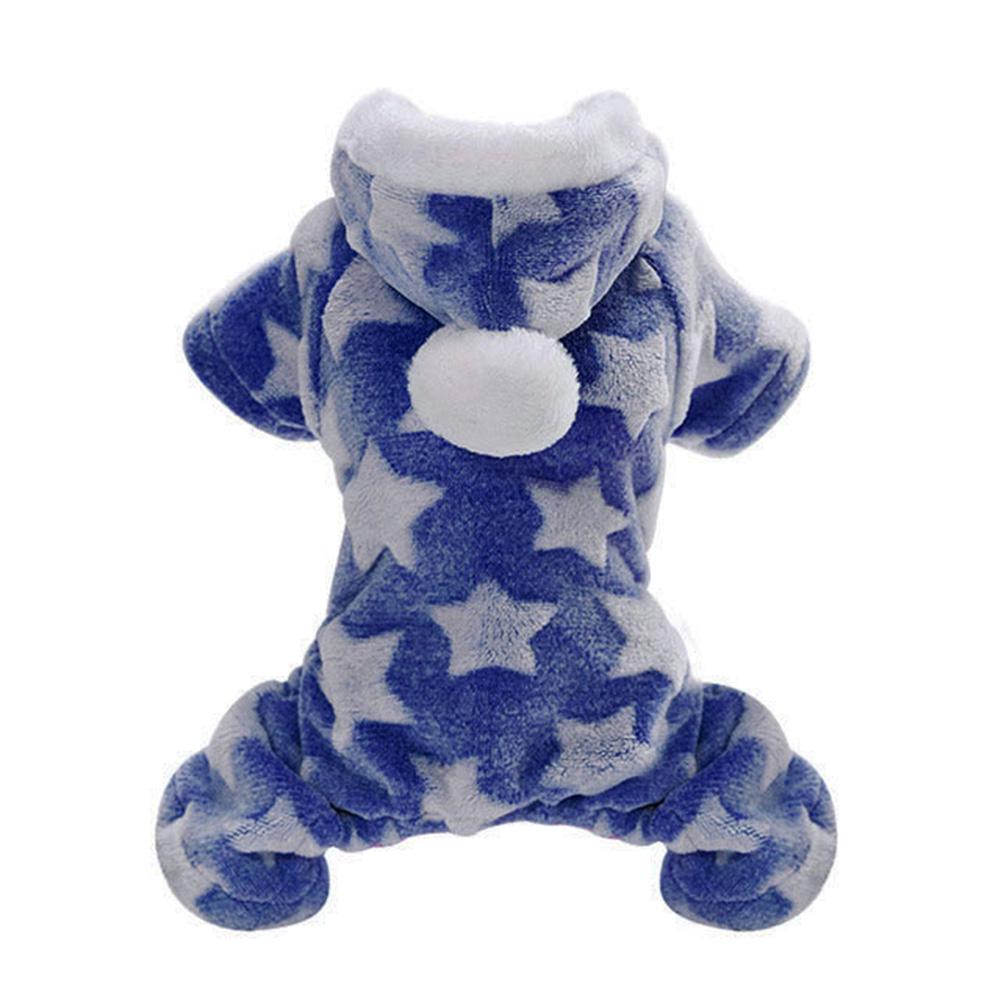 Soft Fleece Dog Pajamas Jumpsuit Winter Dog Clothes Star Pattern Warm Comfortable Jumpsuits Coat for Small Dogs Puppy Dog Cat Clothing Jumpsuits