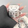 Простой серебряный бант в стиле ins для беспроводного Bluetooth-чехла Apple AirPods 1-го поколения p