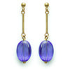 [E9812] - Позолоченные серьги "Драже" Золотисто-лиловые - 35x10 мм