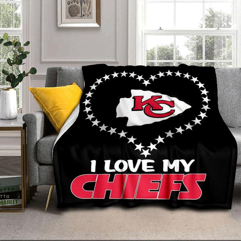 Kansas City Chiefs Pattern Portable Blanket/Soft Blanket Bedding Blanket Suitable for Travel Camping Living Rooms Offices Sofas Fan Gifts