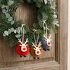 Winter Wonderland Party Supplies Christmas Felt Elk Hanging Ornaments, Cute Fuzzy Pom Reindeer Animal Theme Tree Ornaments Pendant, Holiday Decoration