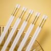 Белые палочки для еды, 5/10 пар, палочки для еды из стекловолокна, многоразовые палочки для еды, можно мыть в посудомоечной машине, нескользящие китайские японские палочки для еды, палочки для еды