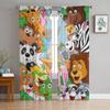 Animal Cartoon Background Tulle Sheer Curtains for Living Room the Room Bedroom Kitchen Decoration Voile Organza Curtains
