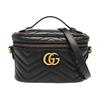 [Pre-Owned] Marmont Gold Logo Distressed Quilted Leather Makeup Bag Shoulder Bag Tote Medium - Good #1KJMW2R