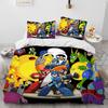 3D Rockman Megaman Game Cartoon Comforter Bedding Set,Duvet Cover Bed Set Quilt Cover Pillowcase,king Queen Size Bedding Set Kid