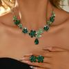 New Korean Fashion Temperament Flower Crystal Suit Women's Simple Versatile Earrings Set Chain Jewelry Women's
