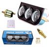 52MM 3 In 1 Volt meter water temp gauge Oil Pressure Gauge Kit Car Fuel Volt Meter Water Temperature Gauge Triple tachometer