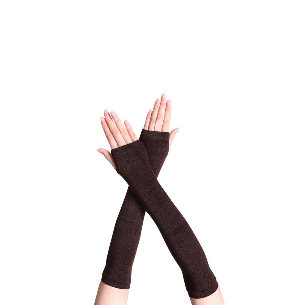 1 пара детских перчаток без пальцев простого стиля, удобные вязаные перчатки, вязание, рукоделие, нарукавники для девочек, защита рук для ношения на улице