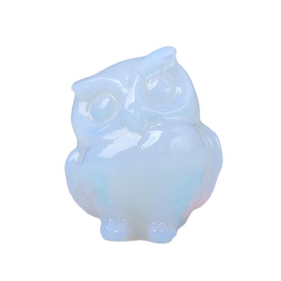 Скульптура совы, реалистично выглядящая, прекрасный искусственный кристалл, ручная работа, полированная статуя совы, статуя животного, украшение для рабочего стола