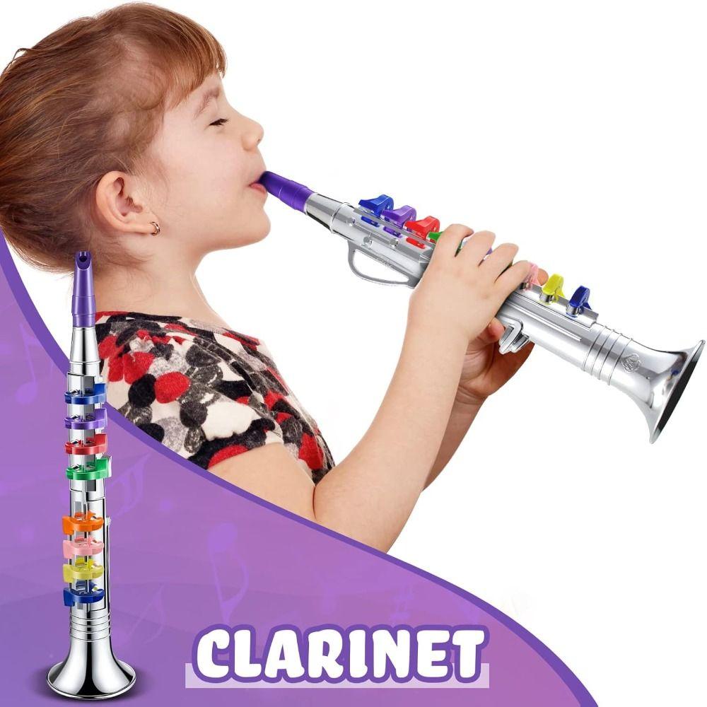 Simulated Musical Kids Saxophone Toy Silver Gold Musical Instruments For Toddler