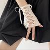 1Pair Lolita Style Diy Gloves Sweet Girl Lace Up Ruffles Arm Sleeve Jk Gothic Fingerless Glove For Women Halloween Accessories