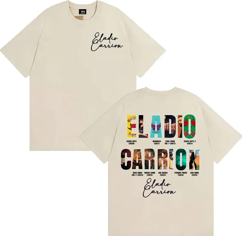 Rapper Eladio Carrion New Album Global Tour Mercah TShirt Cover Poster Graphic Print Men Women Hip Hop Tee Loose Oversized Tops