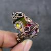 Bi-Color Tourmaline Handmade Copper Wire Wrap Jewelry Ring Size 8.5 j2H30