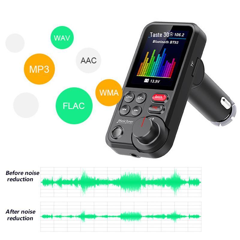 BT93 Bluetooth FM Transmitter: Car MP3 Player with USB, Lossless HiFi, High/Low Tone Equalizer