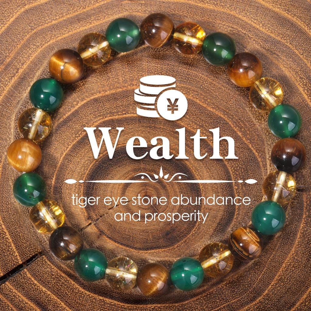 Protection Natural Stone Bracelet For Women Men Attract Good Luck Money Protection Health Crystal Citrine Tiger Eye Bracelet
