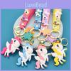 Cute Cartoon Rainbow Horse Keychain Pendant Unicorn Silicone Doll Women's Bag Car Key Chain Ring Decoration Bha-008y