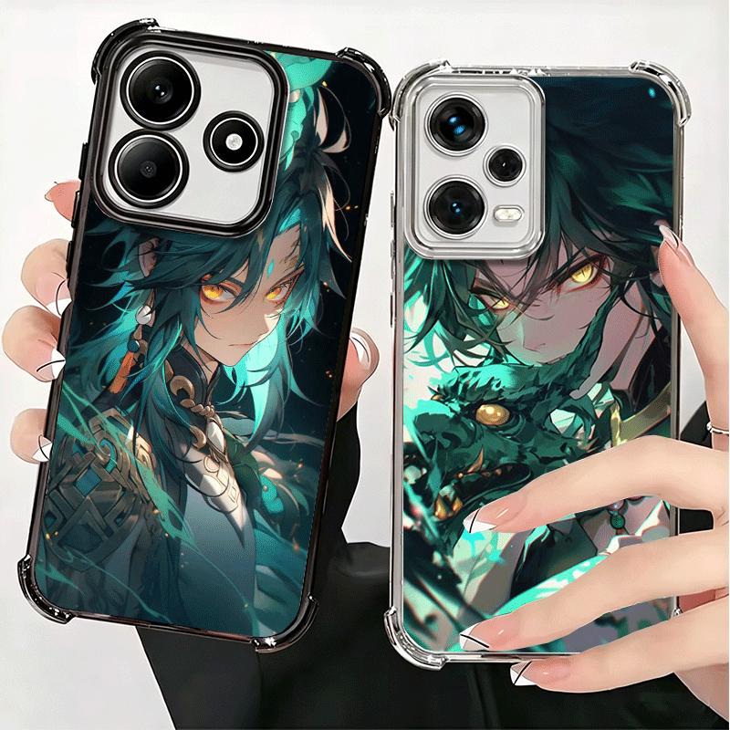 Чехол для телефона Genshin Impact Сяо с покрытием для Xiaomi Redmi Note 14 15 Pro Plus 13 12 11 11S 11T 10 9S 9 5G, противоударный чехол с подушкой безопасности
