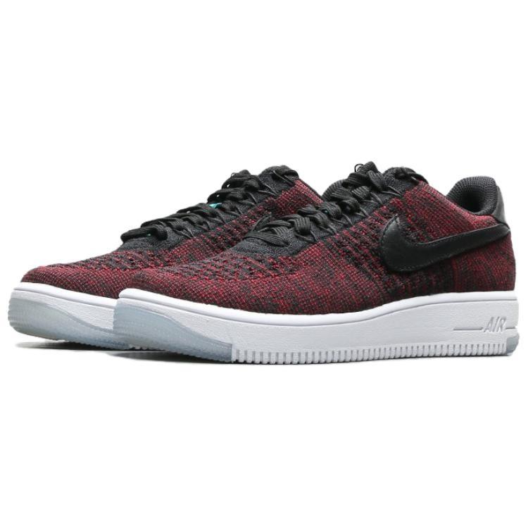 Nike Af1 Flyknit Low Black Black Team Red Women's 820256-002