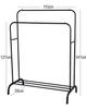 SEVERNO ROCKY II Freestanding Double-Rail Metal Clothes Rack with Shelf (110x55x147 cm)