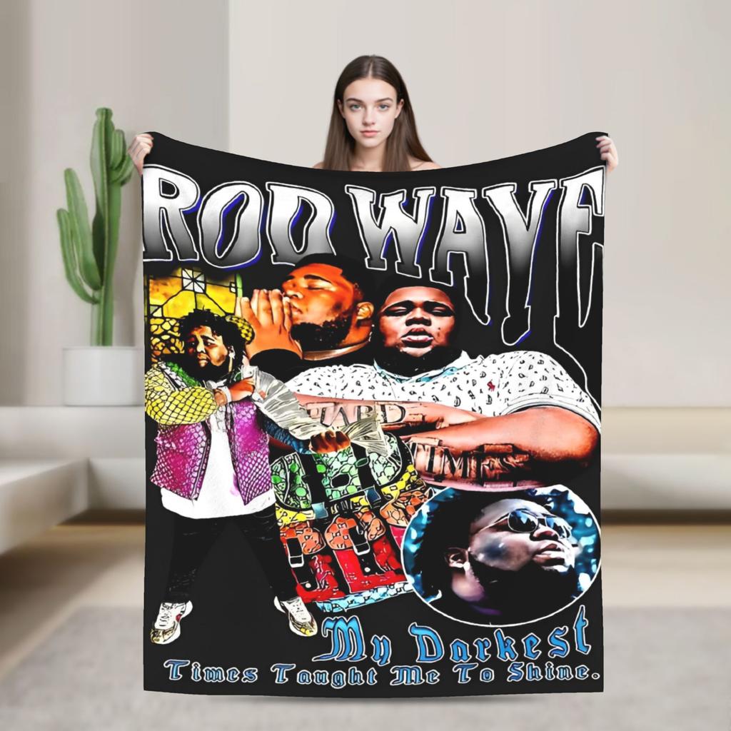 Rapper rod wave Blanket Decorative Flannel Bedding Throws For Couch Bed Super Warm Custom Quality Bedspread Gift