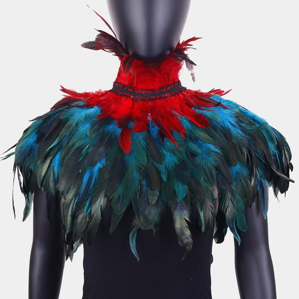 Punk, Gothic, Feather Cape, Chicken Feather Scarf, Festival Ball Shawl, Carnival Party Costume, Ball Dress Up Accessories