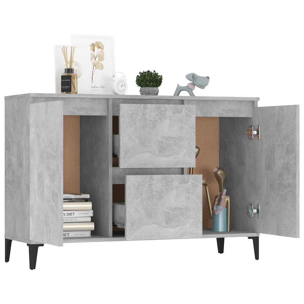 Vidaxl Szafka, Szarość Betonu, 104X35X70 Cm, Materiał Drewnopochodny