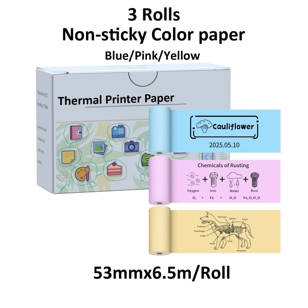53мм Термобумага Наклейка для Мини-принтера Phomemo/Memoking M02/T02/M04AS/M04S для Журналов Фото Текстовых Заметок