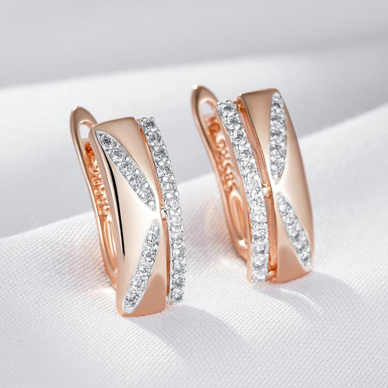 Роскошные блестящие серьги-капли квадратной формы из натурального циркона для женщин, цвет розового золота, смешанный дизайн, свадебные, повседневные, изящные украшения