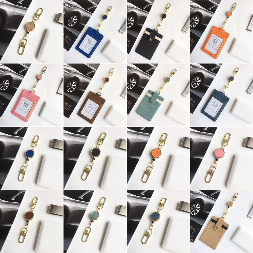 Extendable Retractable Badge Reel Pull Keyring Easy Pull Buckle ID Lanyard Key Ring Name Tag Elastic Metal Badge Holder