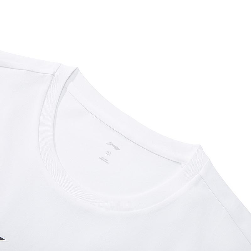 Li-Ning Универсальная модная дышащая футболка с коротким рукавом Унисекс топы Белый AHSW845-2