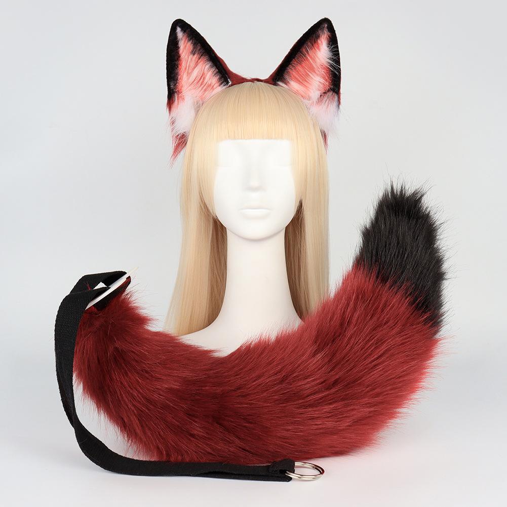 Anime Character Cosplay Handmade Cosplay Animal Ear Animal Set Props Zootopia Nick Fox Ear Headband Fox Tail Accessory