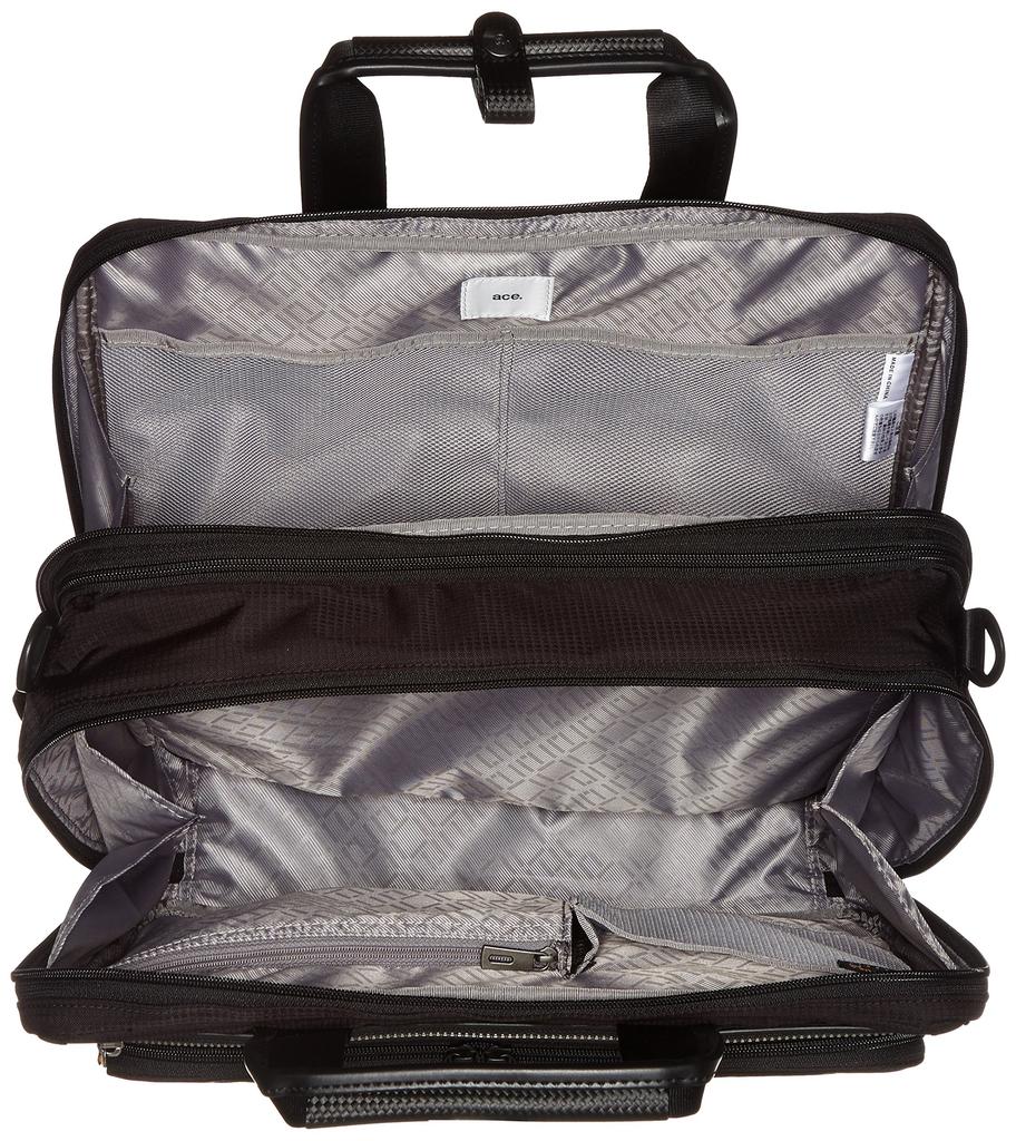 Деловая сумка легкая и сверхлегкая 890 г 2 воздушные камеры Совместима с форматом A4 дюймовый отсек для хранения ПК Плечевой ремень съемный 2-сторонний Черный [Ace Gene]